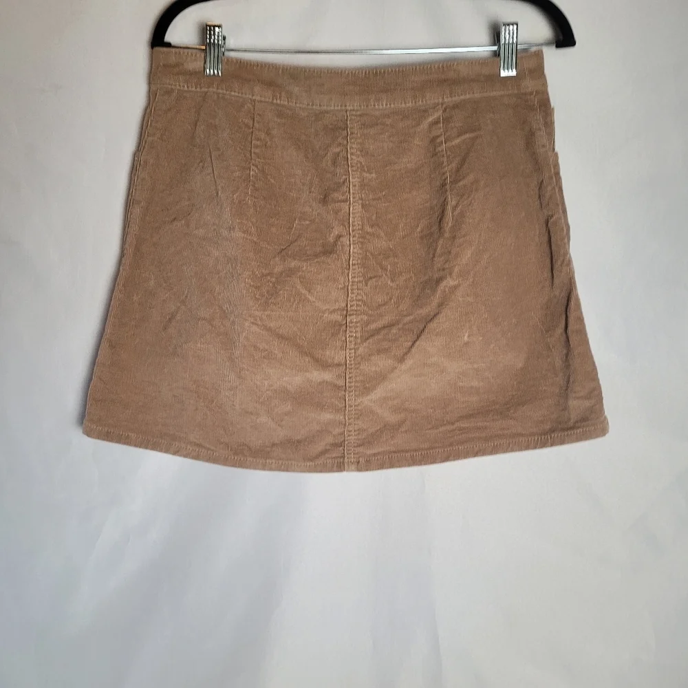Express Tan Brown Corduroy Button Front Mini Skirt Size 8